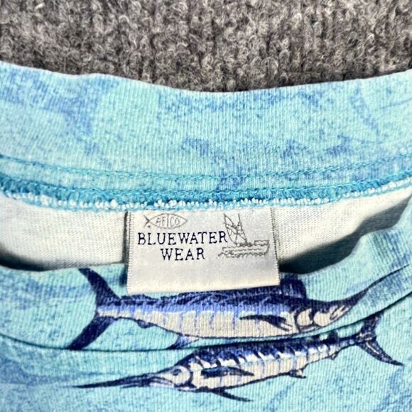 Vintage Blue Water Shirt Mens 3XL Blue Marlin Fish Fishing All Over XXXL - Picture 3 of 15